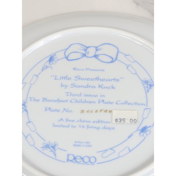 Little Sweethearts Sandra Kuck Fine China Year 1987 Wall Decor Plate 9" USA - Picture 10 of 11